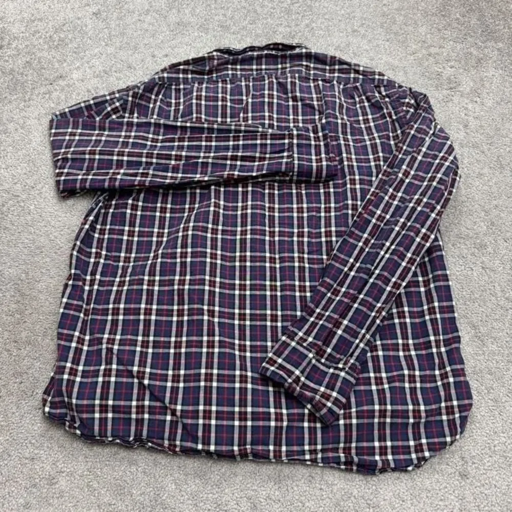 J.Crew Slim Fit Button Down Shirt Mens XL Blue Red Gray Plaid Cotton Casual Top